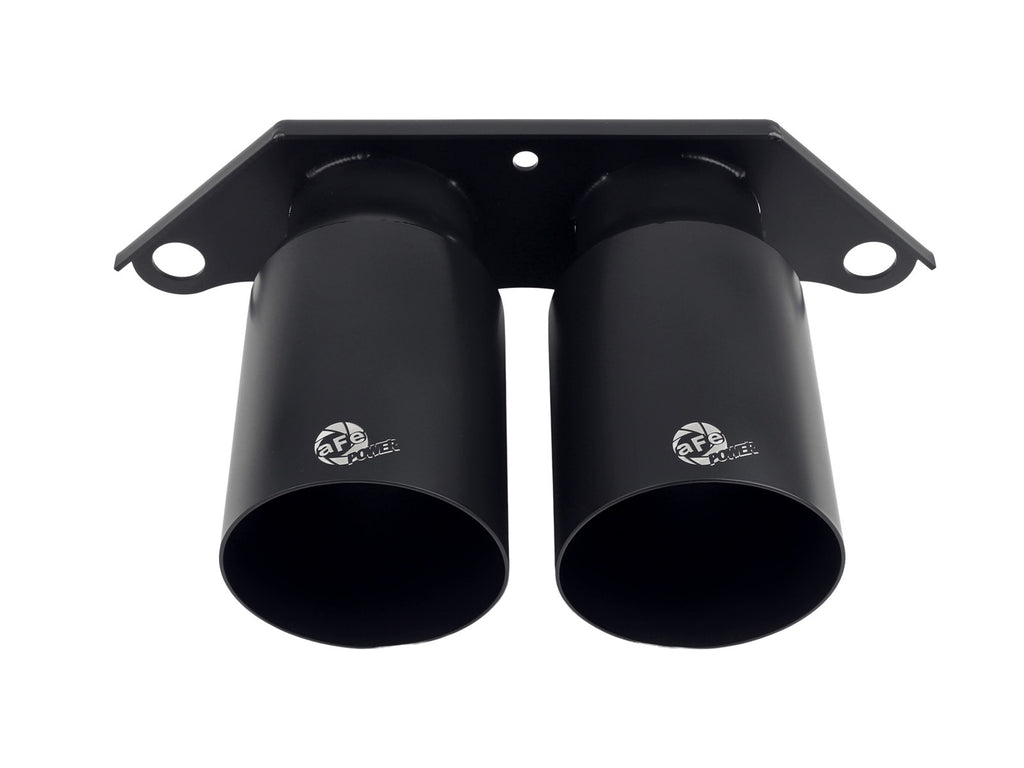 aFe MACH Force-Xp 4 IN 304 Stainless Steel Bolt-On Exhaust Tips Satin Black - Porsche 911 GT3 991 2014-2019