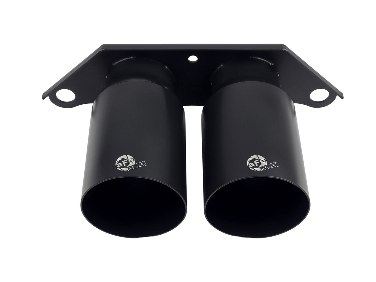 aFe MACH Force-Xp 4 IN 304 Stainless Steel Bolt-On Exhaust Tips Satin Black - Porsche 911 GT3 991 2014-2019