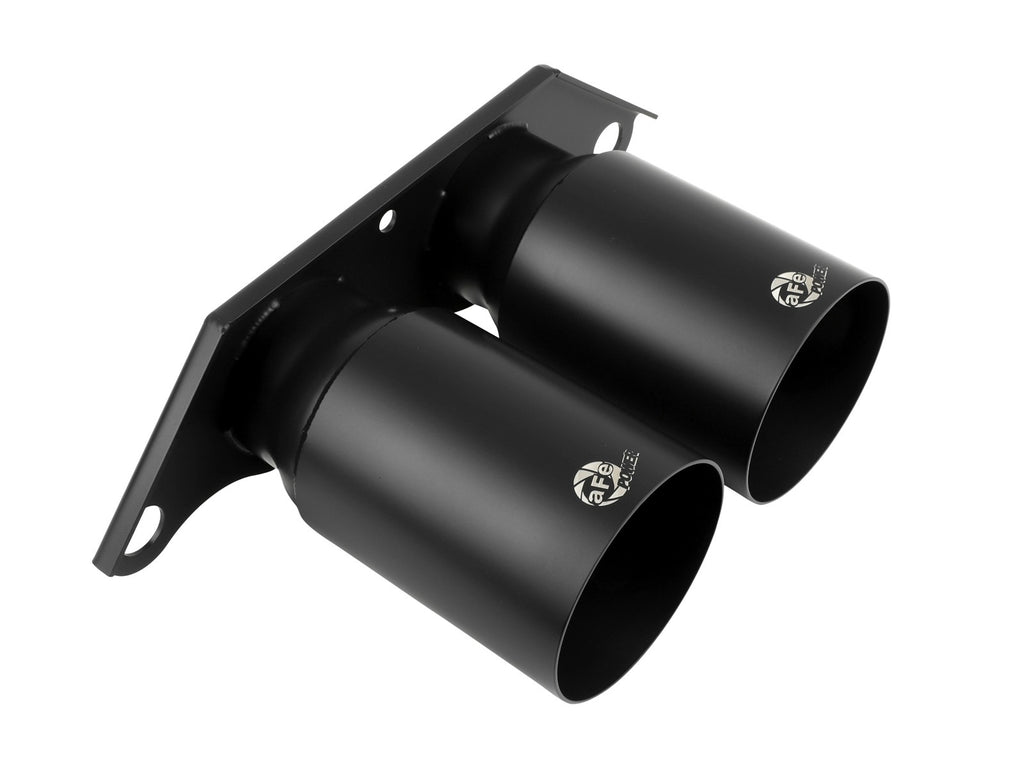 aFe MACH Force-Xp 4 IN 304 Stainless Steel Bolt-On Exhaust Tips Satin Black - Porsche 911 GT3 991 2014-2019