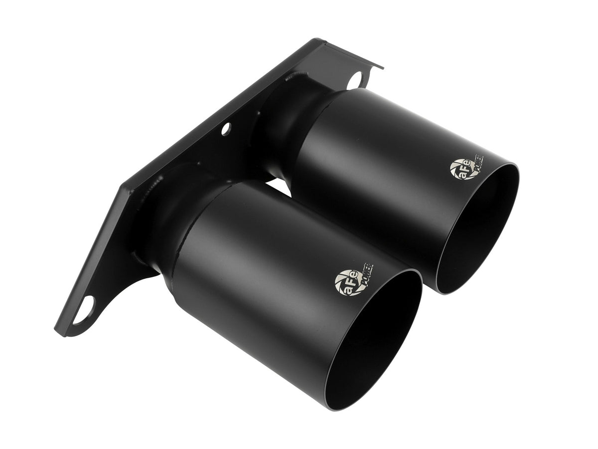 aFe MACH Force-Xp 4 IN 304 Stainless Steel Bolt-On Exhaust Tips Satin Black - Porsche 911 GT3 991 2014-2019