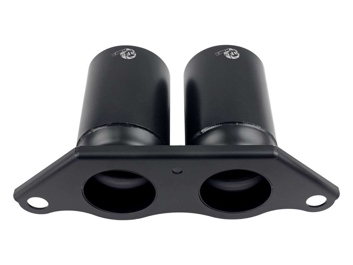 aFe MACH Force-Xp 4 IN 304 Stainless Steel Bolt-On Exhaust Tips Satin Black - Porsche 911 GT3 991 2014-2019