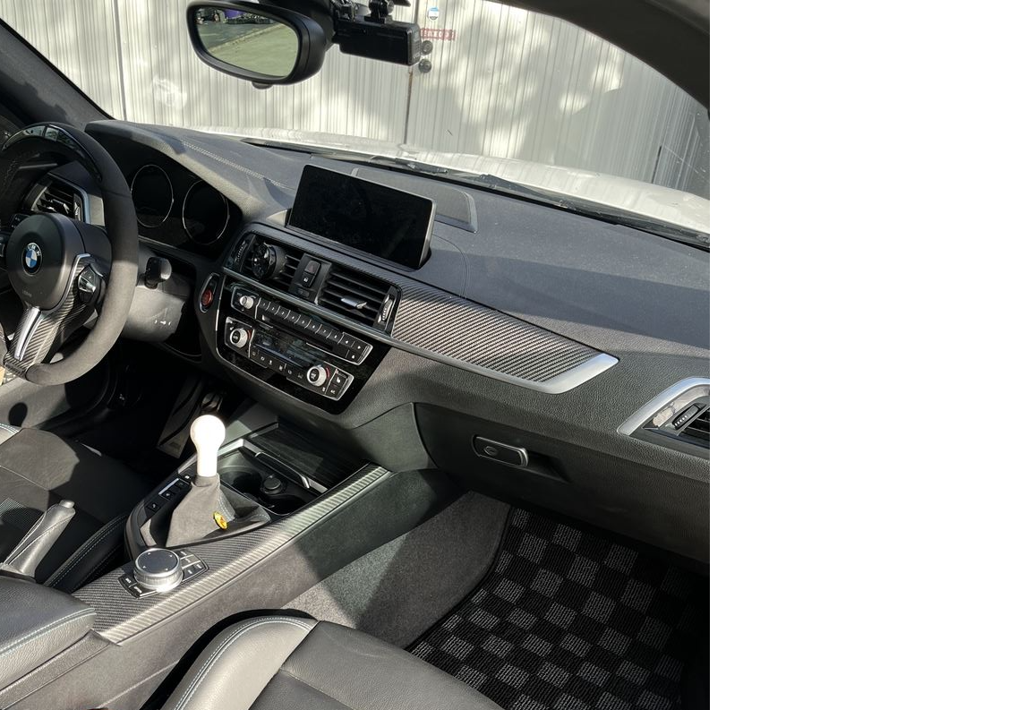 P2M Checkered Floor Mats - BMW F22 2 Series & F87 M2 - P2-CPTF87FRDG-TP