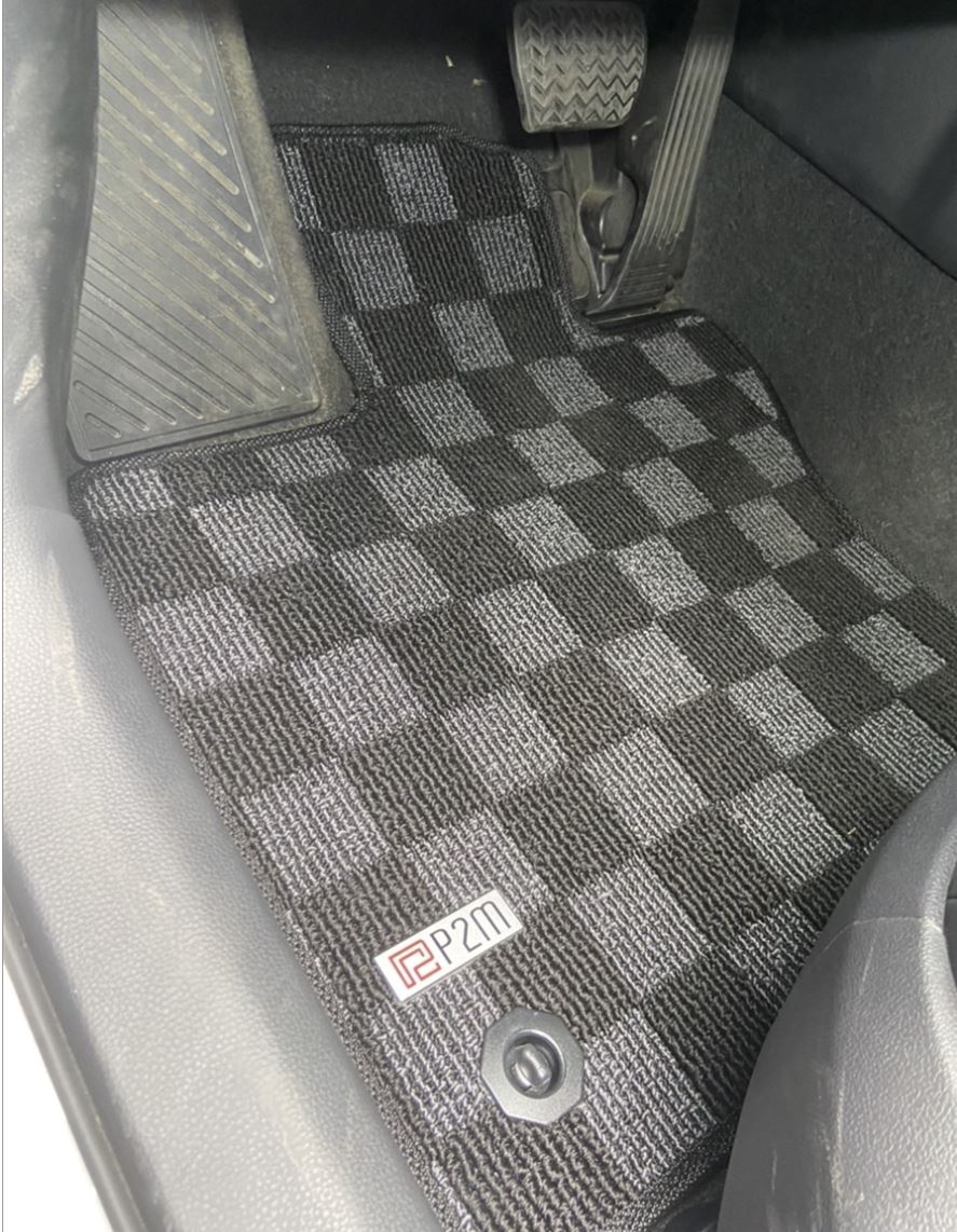 Phase 2 Motortrend (P2M) Checkered Carpet Race Floor Mats - Toyota Prius (XW60) (2023+)