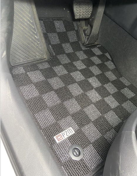Phase 2 Motortrend (P2M) Checkered Carpet Race Floor Mats - Toyota Prius (XW60) (2023+)