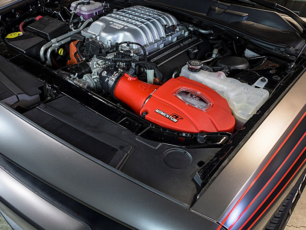 aFe Momentum GT Cold Air Intake System in Raising Hell Red w/ Pro DRY S Filter - Dodge Challenger/Charger SRT Hellcat 2015-2016