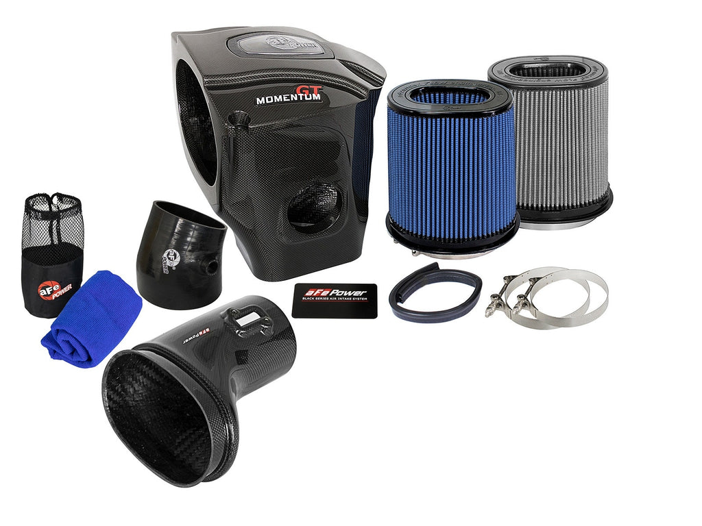 aFe Black Series Momentum Carbon Fiber Cold Air Intake System w/ Dual Filter - Dodge Challenger/Charger SRT Hellcat 2015-2016