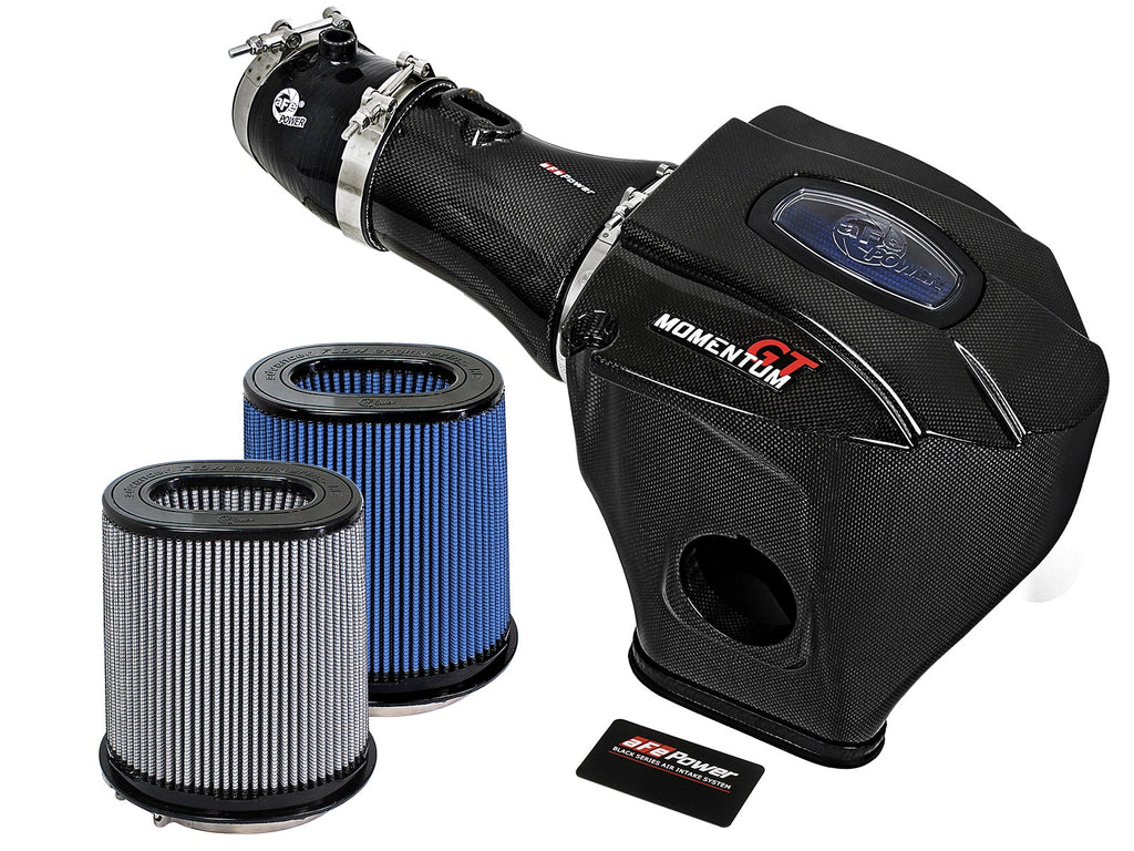aFe Black Series Momentum Carbon Fiber Cold Air Intake System w/ Dual Filter - Dodge Challenger/Charger SRT Hellcat 2015-2016