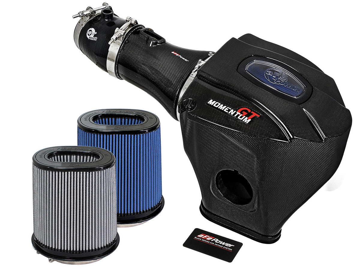 aFe Black Series Momentum Carbon Fiber Cold Air Intake System w/ Dual Filter - Dodge Challenger/Charger SRT Hellcat 2015-2016