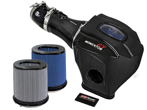 aFe Black Series Momentum Carbon Fiber Cold Air Intake System w/ Dual Filter - Dodge Challenger/Charger SRT Hellcat 2015-2016