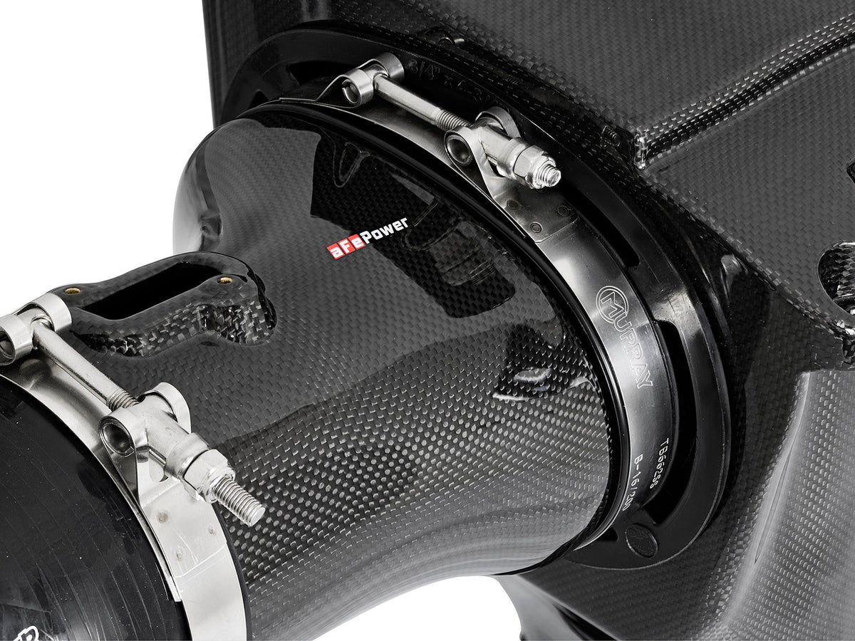 aFe Black Series Momentum Carbon Fiber Cold Air Intake System w/ Dual Filter - Dodge Challenger/Charger SRT Hellcat 2015-2016