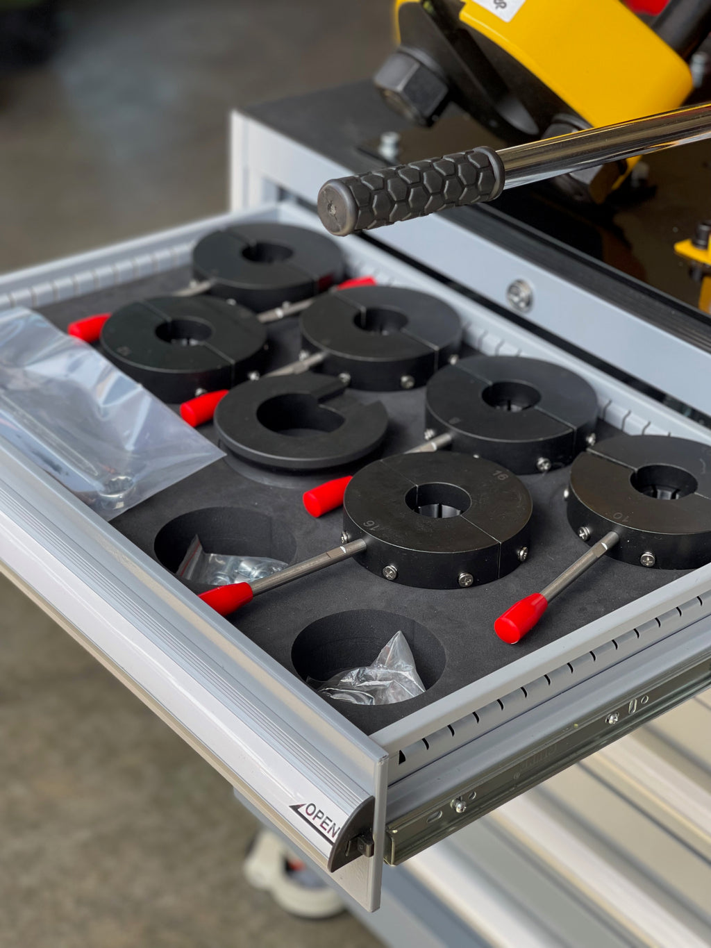 Dyme PRO/SPEC AN Adapters in tool drawer organizer