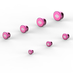Pink Dyme Superstrasse-C crimp fittings in various sizes