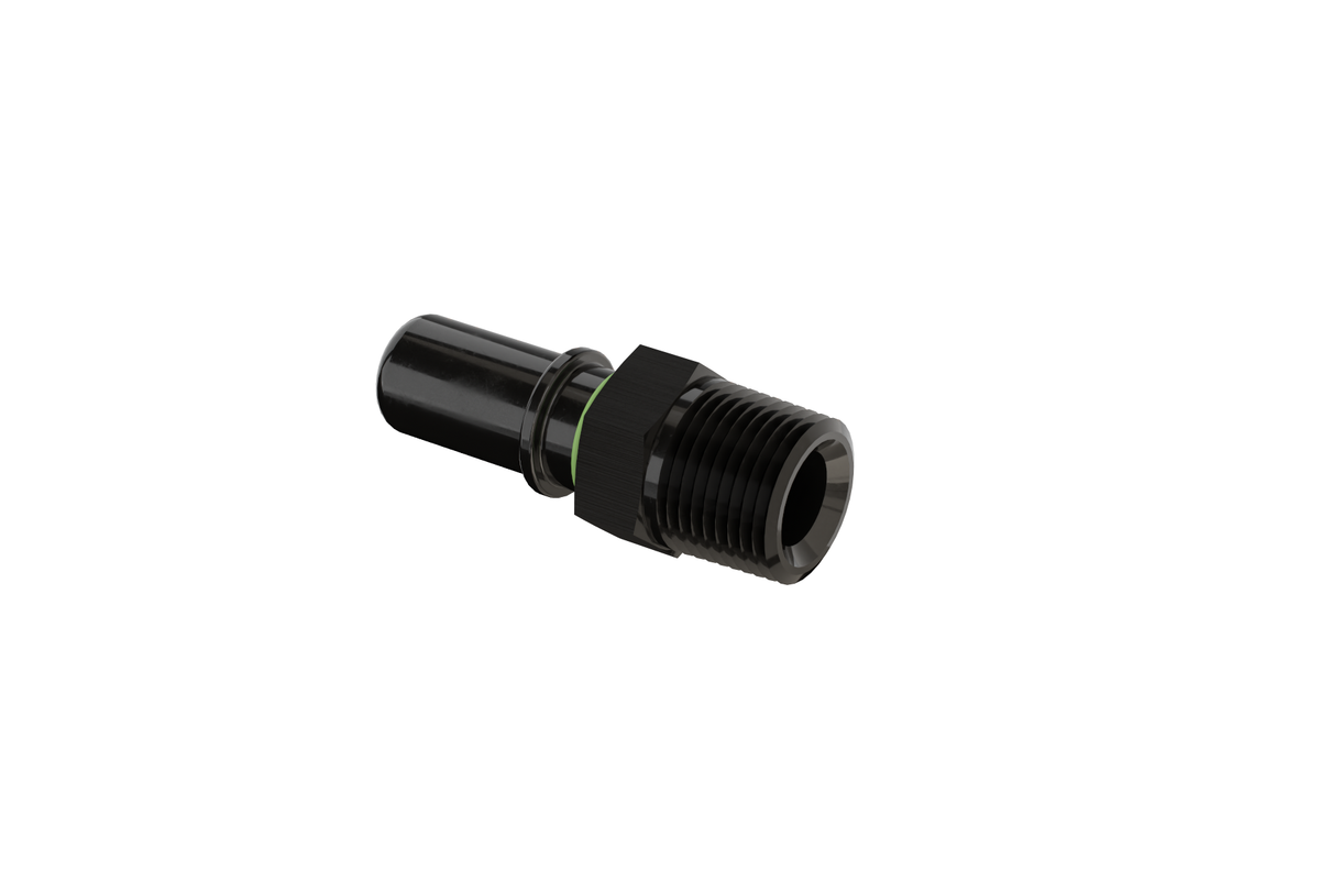 Dyme PRO/SPEC NPT Adapter fitting in black finish.
