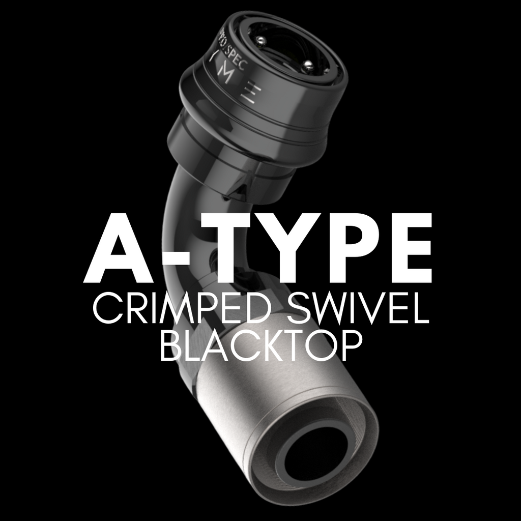 A-TYPE Crimped Swivel Blacktop Dyme PRO SPEC AN Adapter