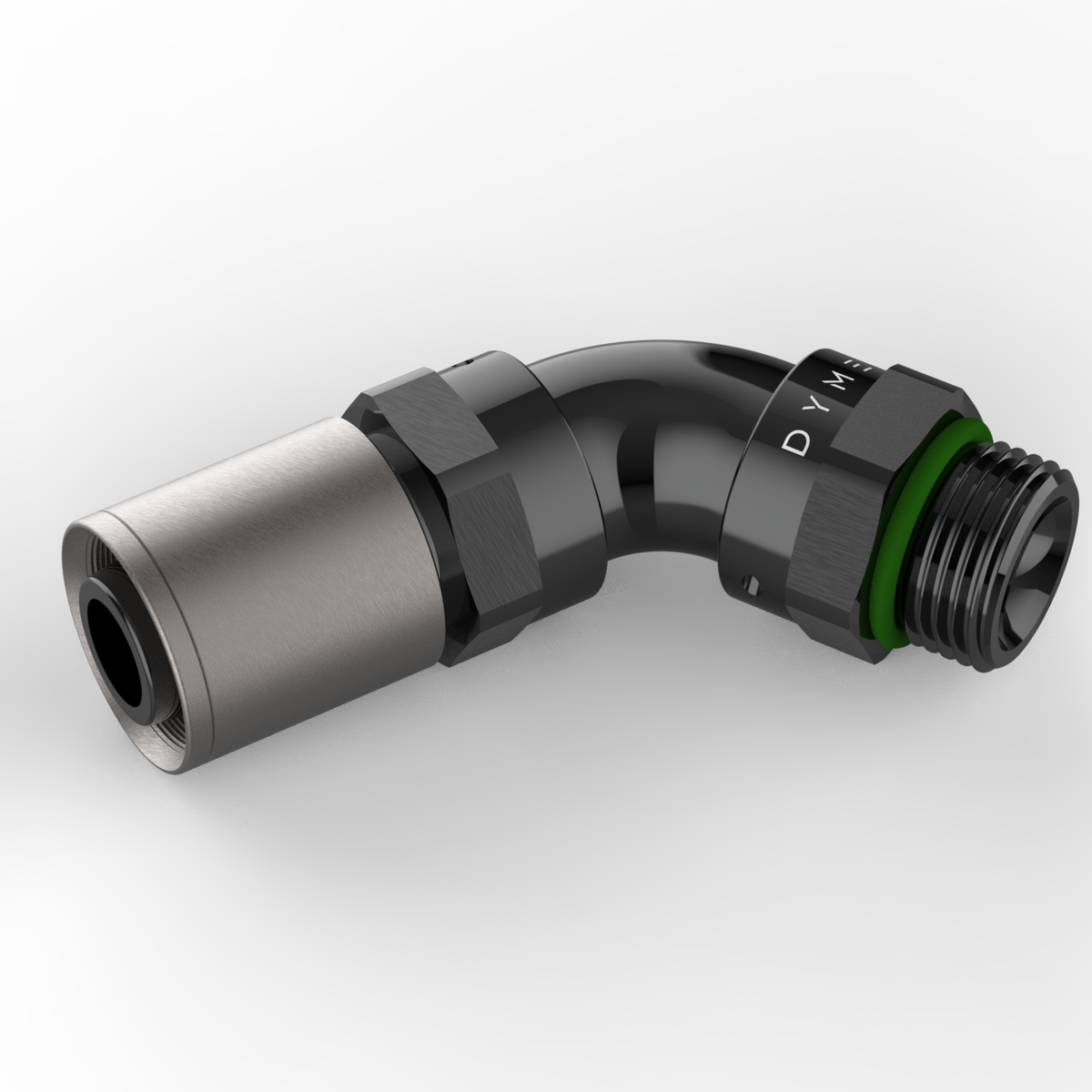 Dyme PRO/SPEC 45 degree NPT adapter with green O-ring