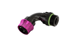 Dyme SUPERSTRASSE-C crimp hose fitting with 90-degree bend