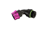 Dyme SUPERSTRASSE-C crimp fitting with pink collar.