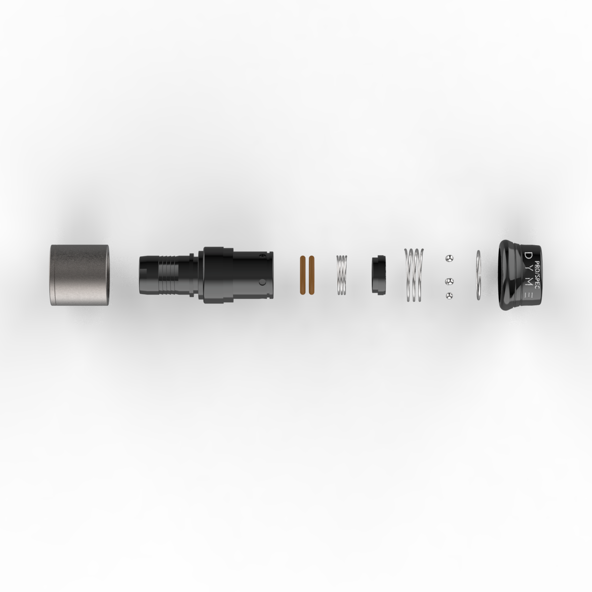 Exploded view of Dyme PRO SPEC AN adapter components