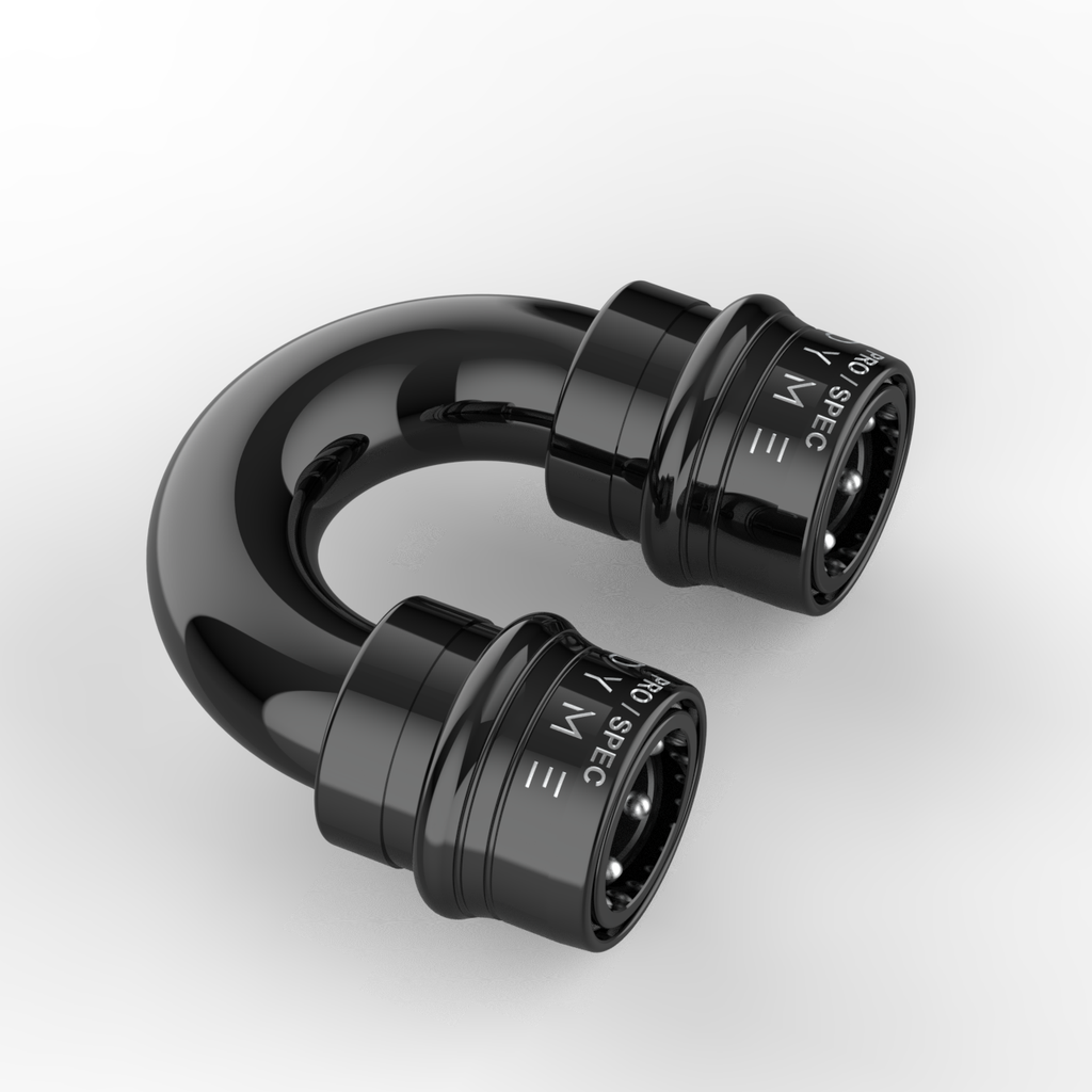 Dyme PRO/SPEC 180-degree U-bend NPT adapter in black