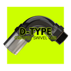 D-Type Crimped Swivel ORB hose fitting on neon background.