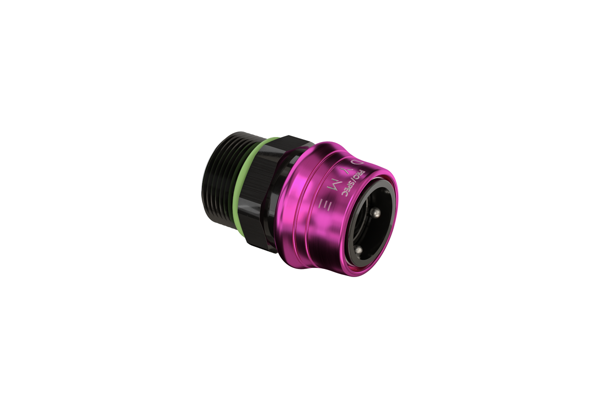 Dyme SUPERSTRASSE-C crimp type hose fitting with purple collar