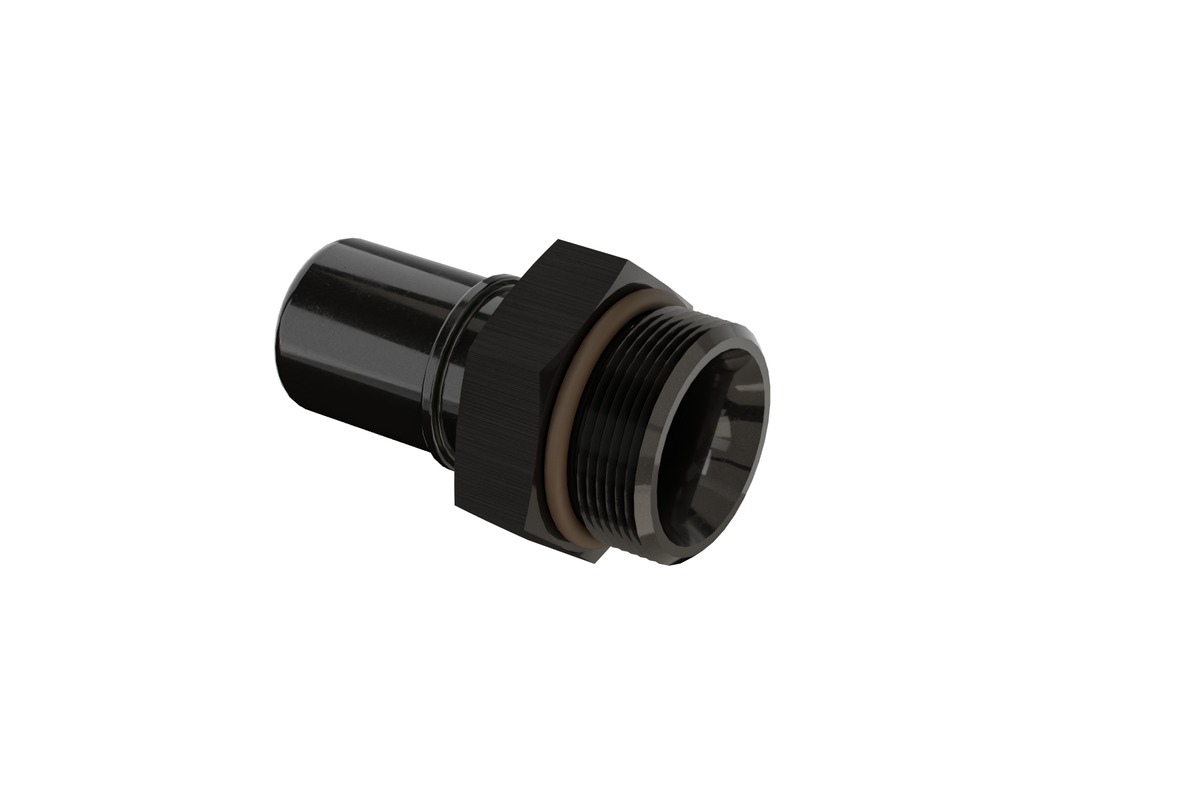 Dyme PRO/SPEC NPT Adapter with black finish and O-ring.