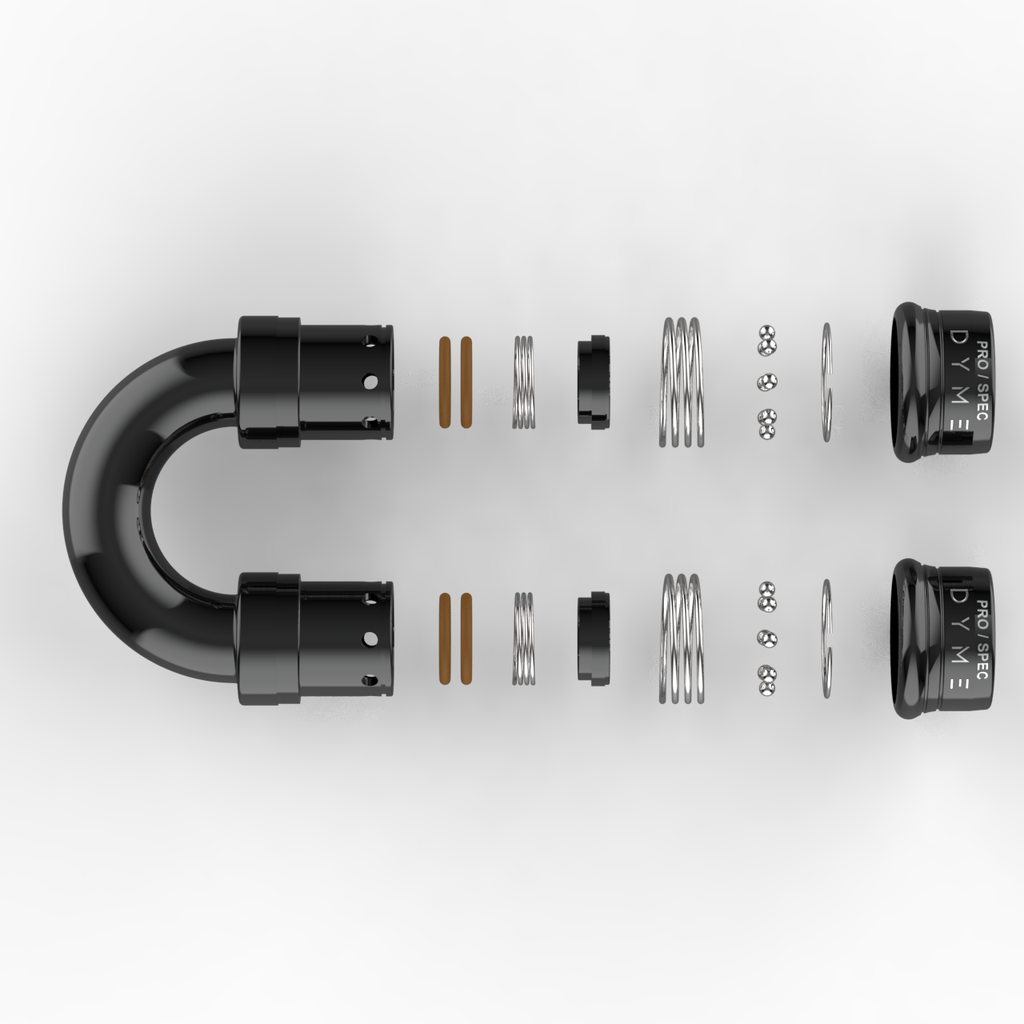 Exploded view of Dyme PRO SPEC NPT adapters and components