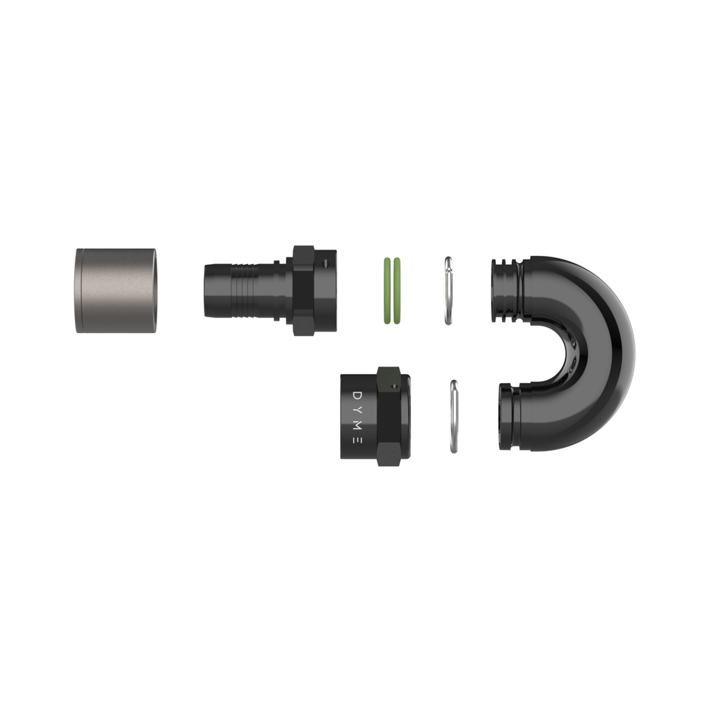 Exploded view of Dyme PRO/SPEC NPT adapter components.
