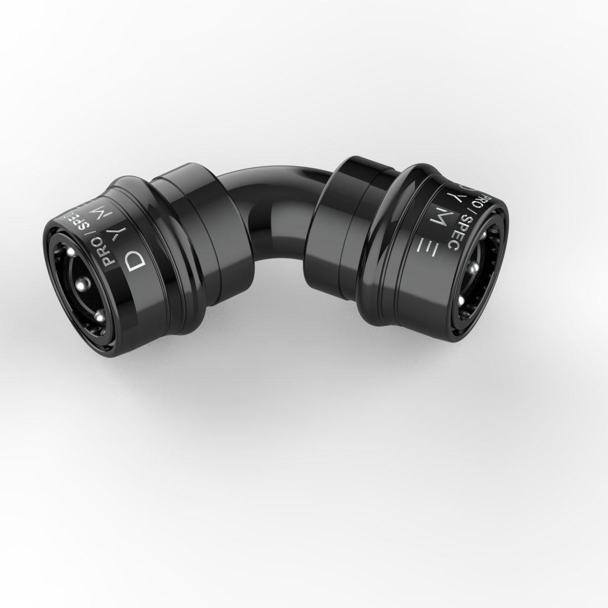 Dyme PRO/SPEC black 90-degree elbow adapter
