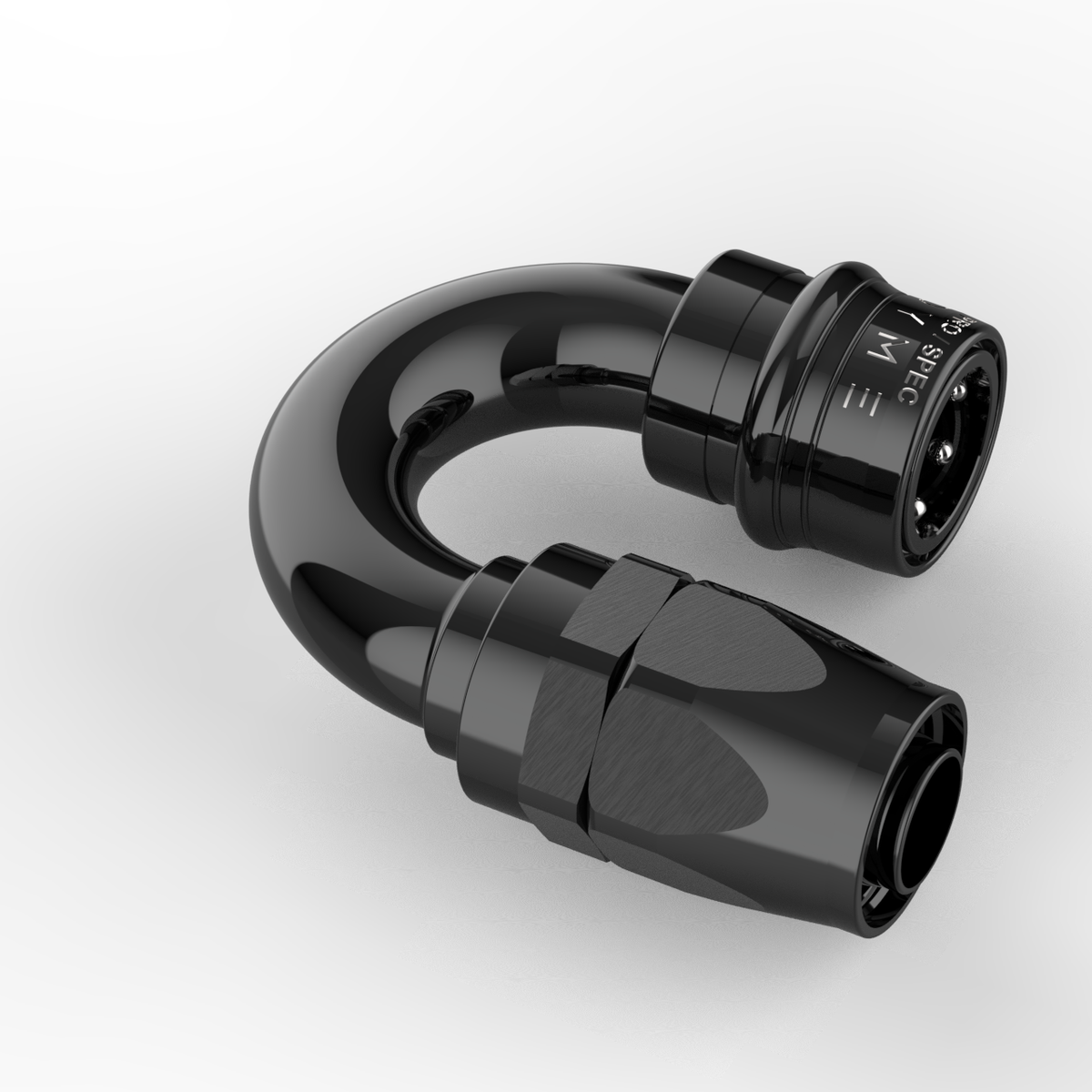 Dyme SUPERLEGGERA black 180-degree hose end fitting