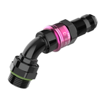 Dyme PRO/SPEC NPT angled adapter with pink accents