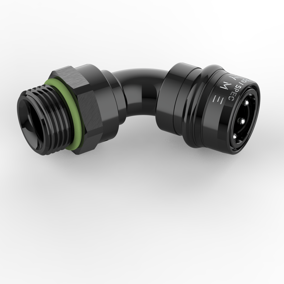 Dyme SUPERSTRASSE-C 90-degree crimp hose fitting