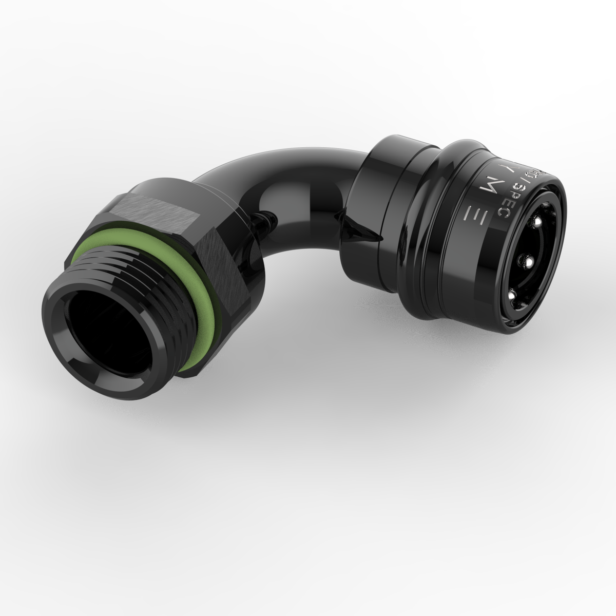 Dyme SUPERSTRASSE-C crimp 90-degree hose fitting