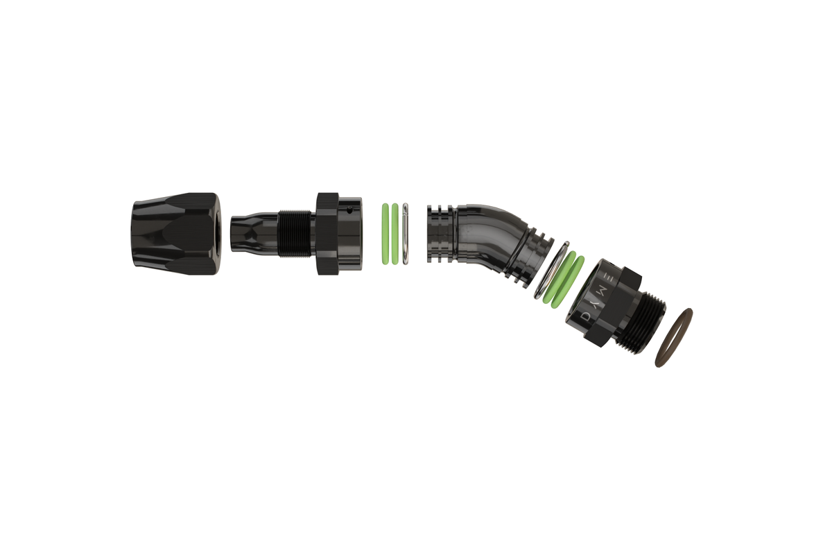 Exploded view of Dyme PRO/SPEC NPT Adapters assembly.