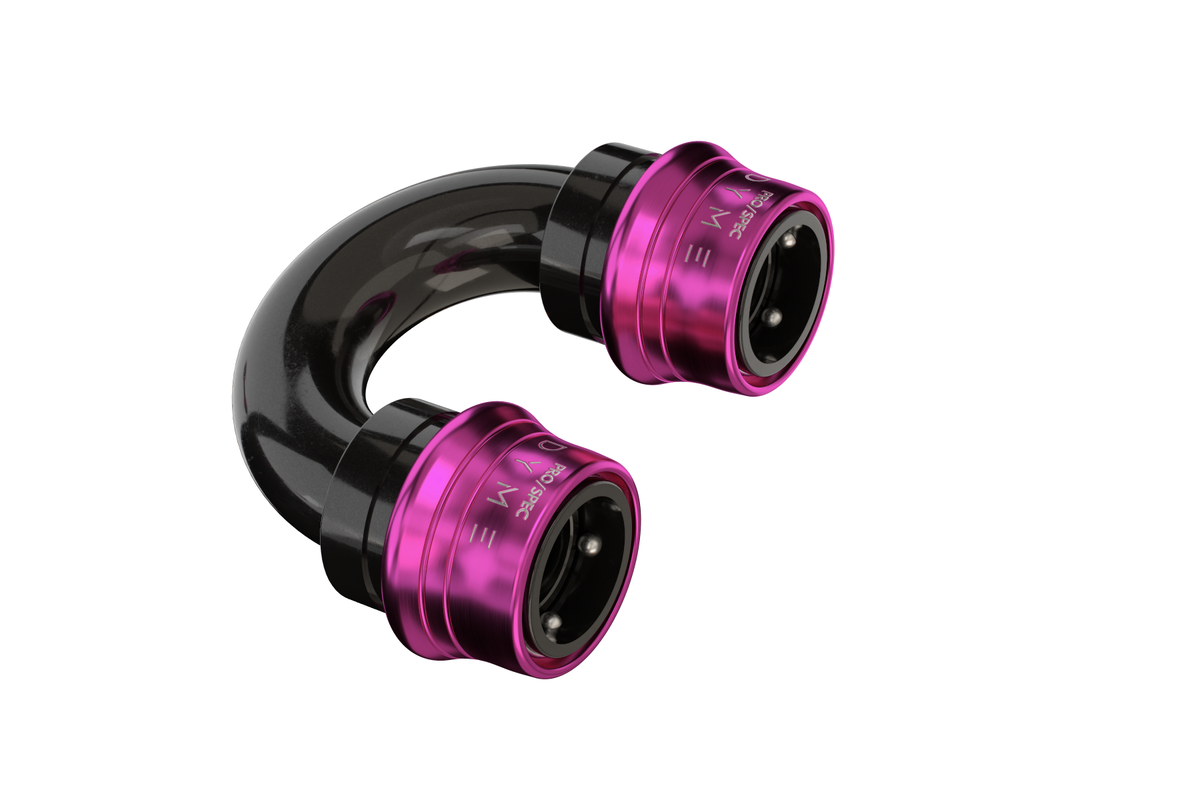 Dyme SUPERLEGGERA hose with pink 180 degree fittings