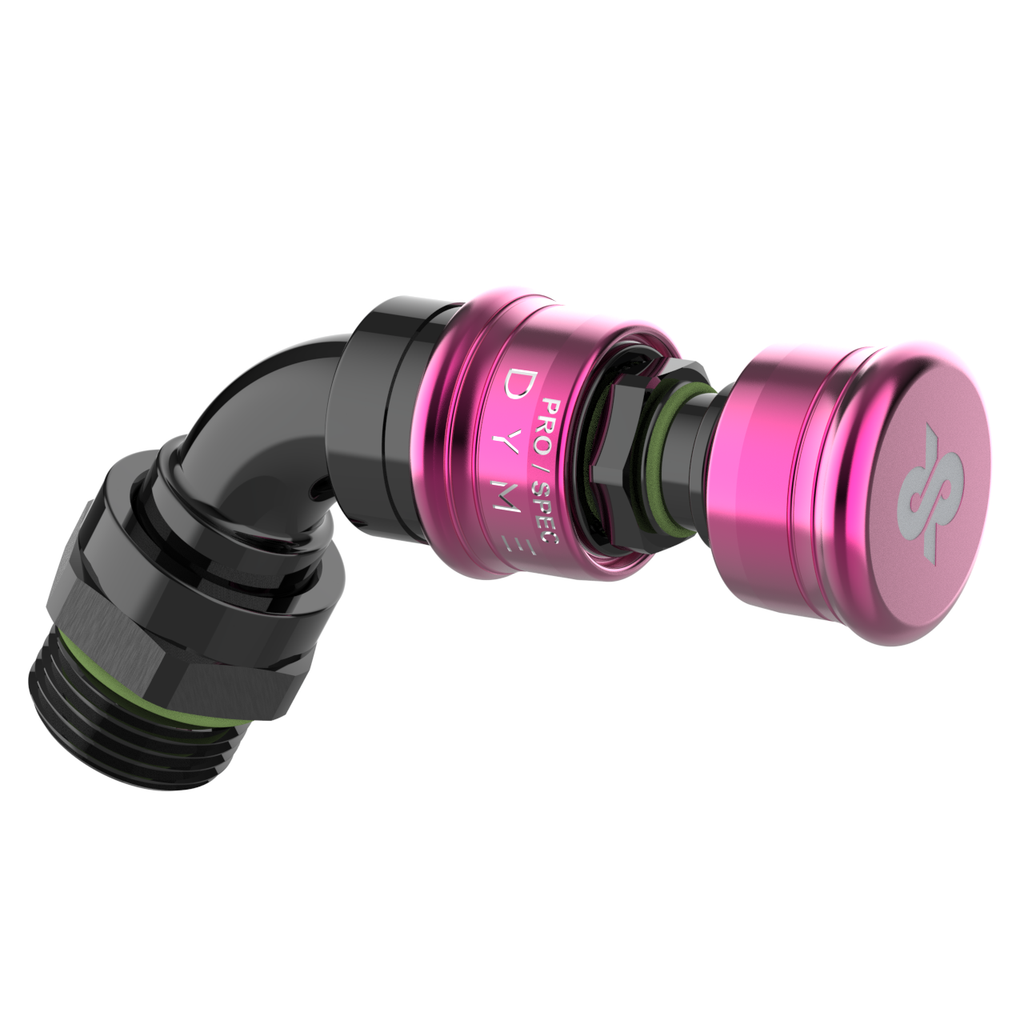Dyme SUPERSTRASSE-C crimp fitting in black and purple.