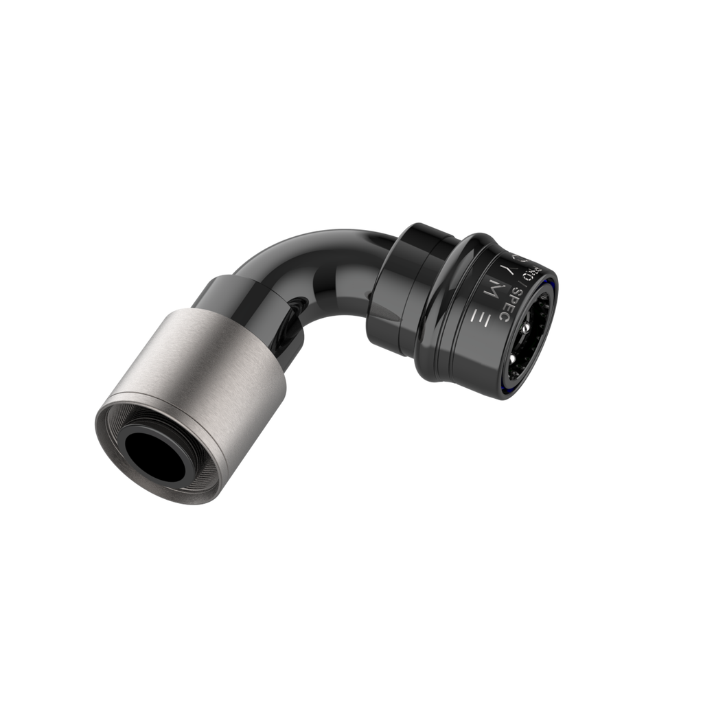 Dyme SUPERLEGGERA 90-degree carbon PTFE hose fitting