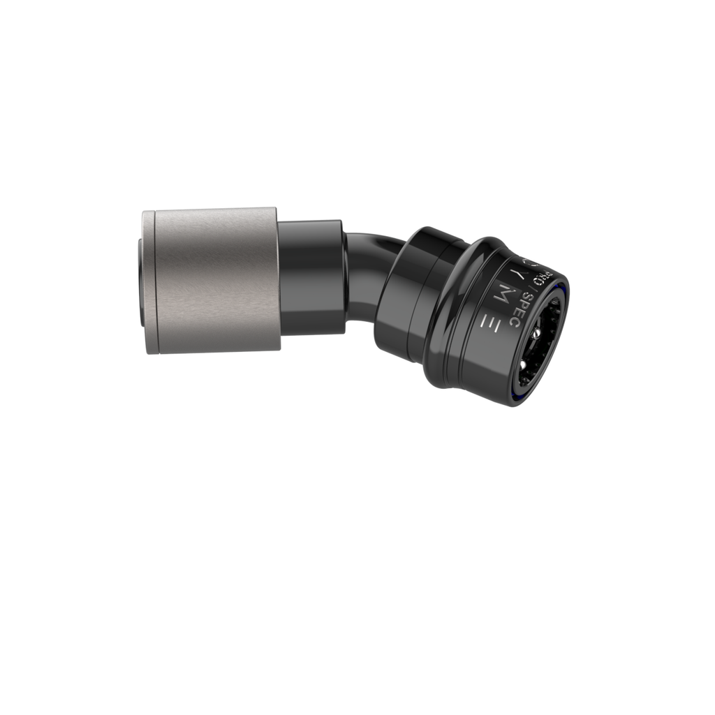 Dyme Superleggera angled carbon PTFE hose fitting