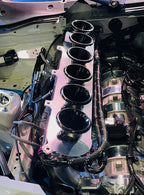 High-performance engine bay with Dyme E85 hoses installed.