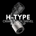 H-Type crimped non-swivel black top hose fitting