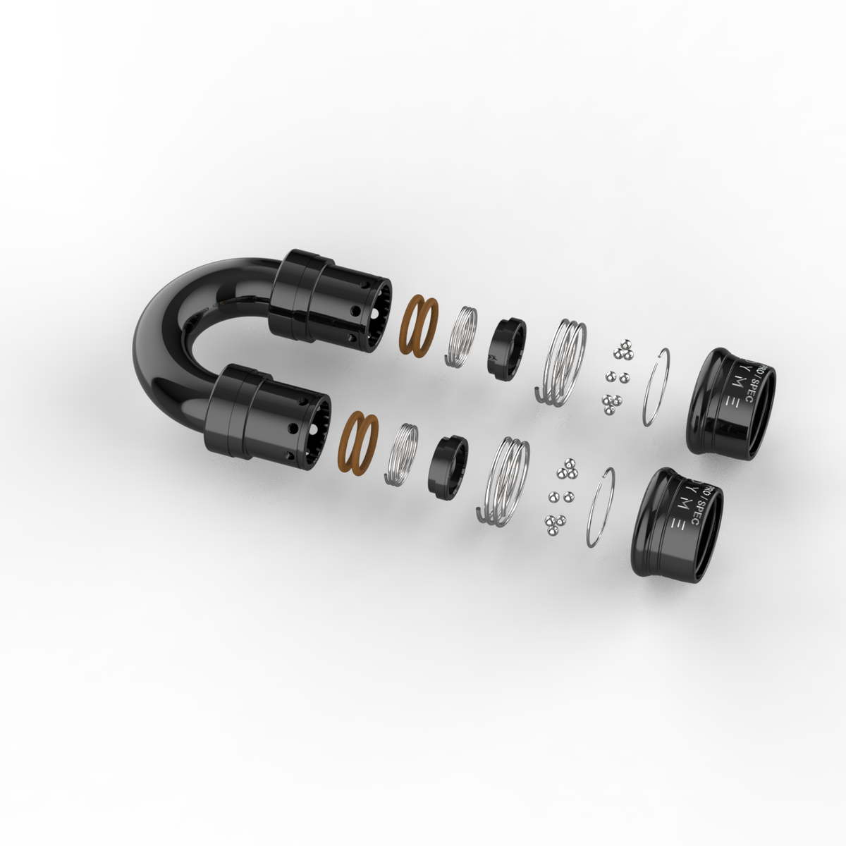 Exploded view of Dyme PRO SPEC NPT Adapter components.