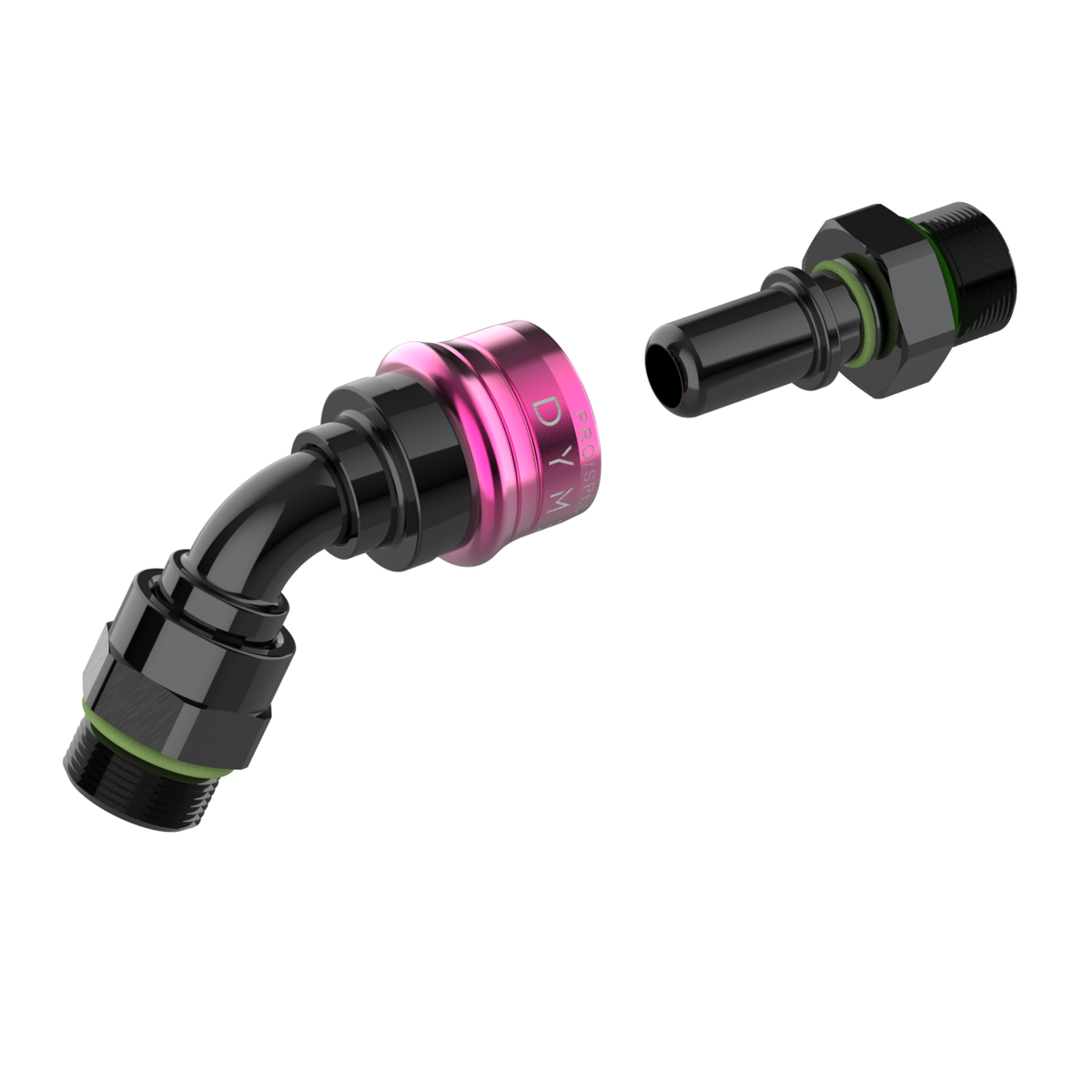 Dyme SUPERSTRASSE-C crimp type hose end with pink collar