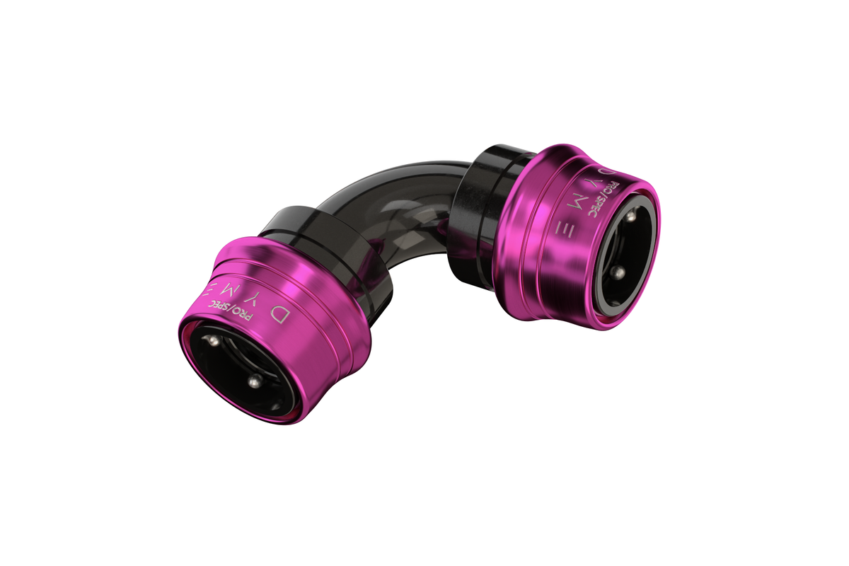 Dyme SUPERLEGGERA 90-degree carbon PTFE hose fitting