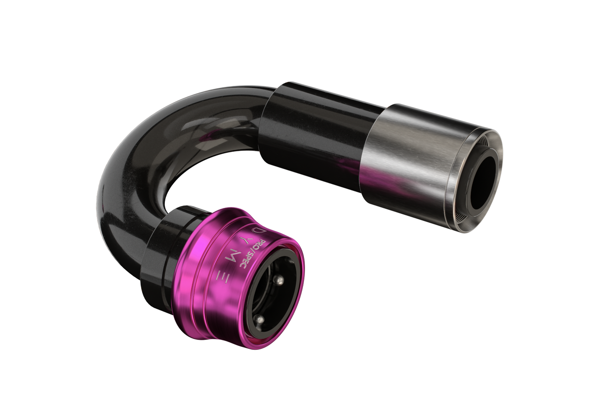 Dyme SUPERLEGGERA Carbon PTFE hose with pink and silver fittings
