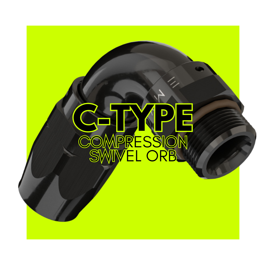 Dyme C-Type compression swivel ORB adapter fitting