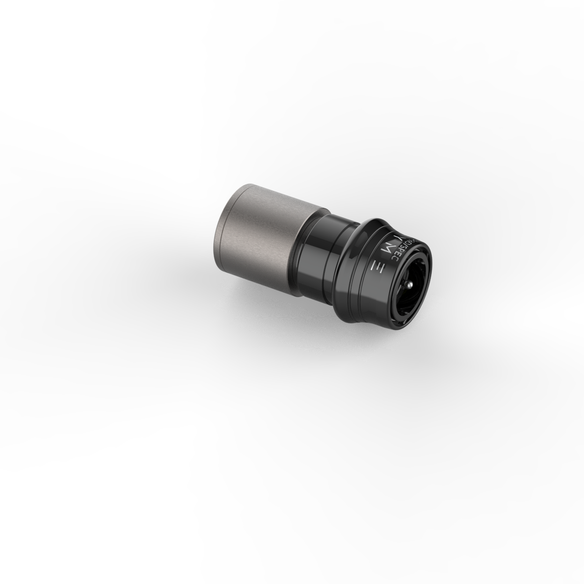 Dyme PRO AN adapter component with a black and gray finish.