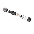 Exploded view of Dyme SUPERLEGGERA hose fitting components