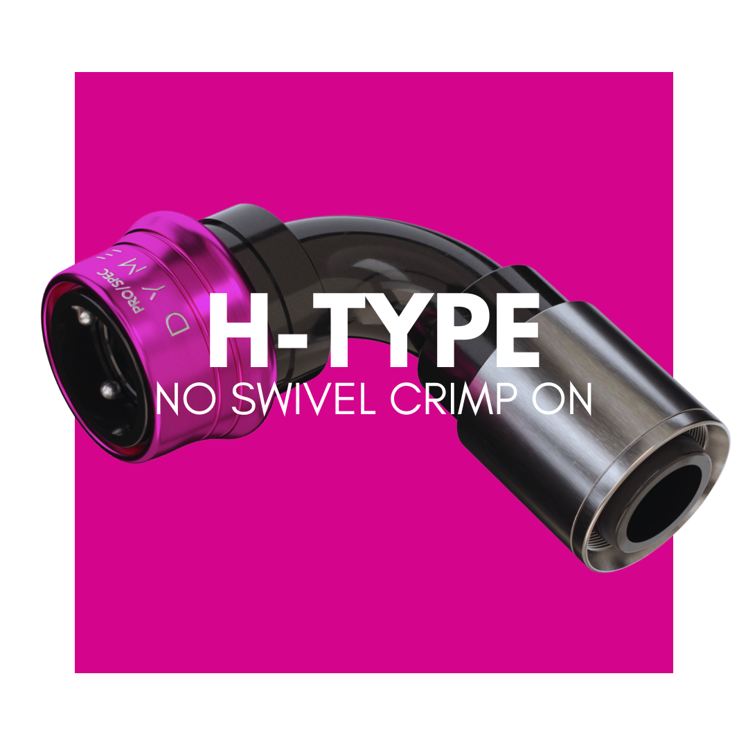 H-Type no swivel crimp on for Superleggera carbon hose