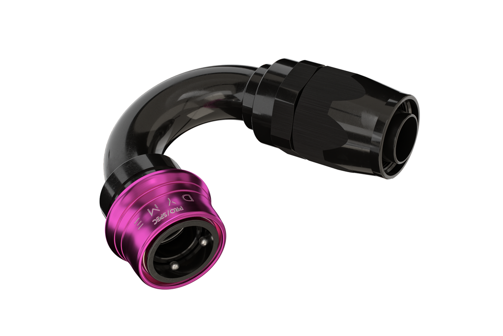Dyme PRO/SPEC black and purple 120 degree AN adapter hose end