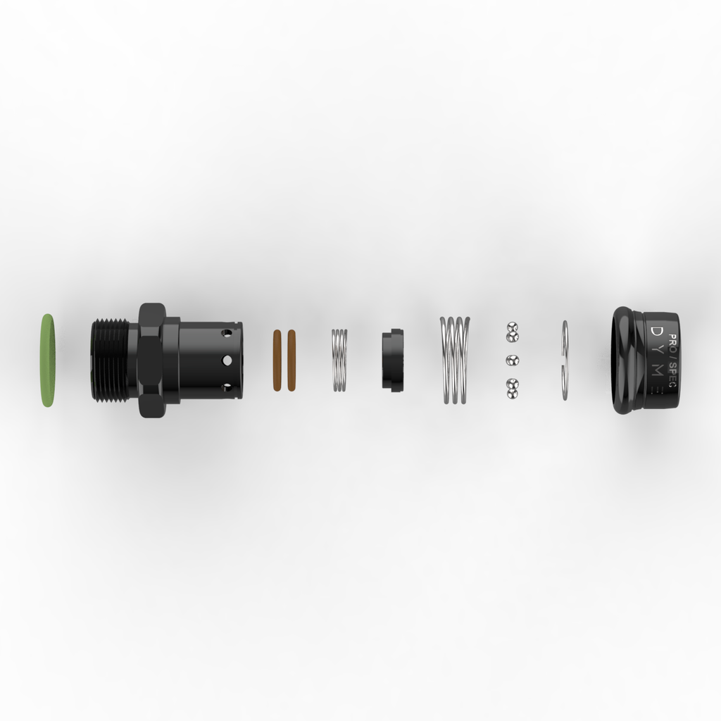 Exploded view of Dyme SUPERSTRASSE-C crimp type hose fitting